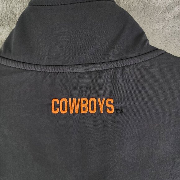 Men's Colosseum Athletics OSU Cowboys Fleece Jacket Gray & Black Full Zip XXL - Picture 7 of 9